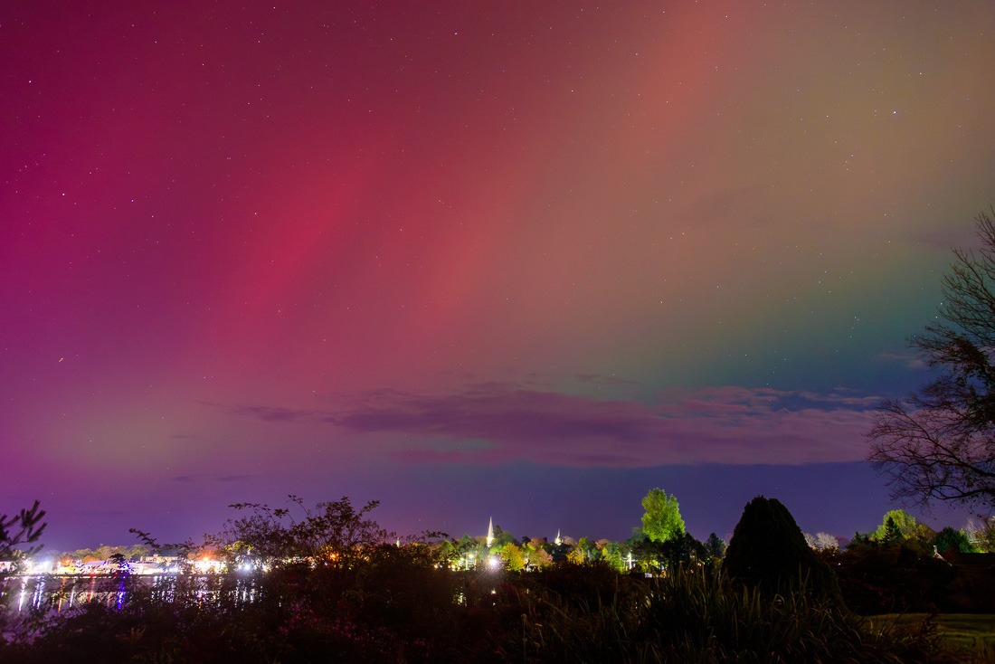 Aurora over the town Aurora over the town