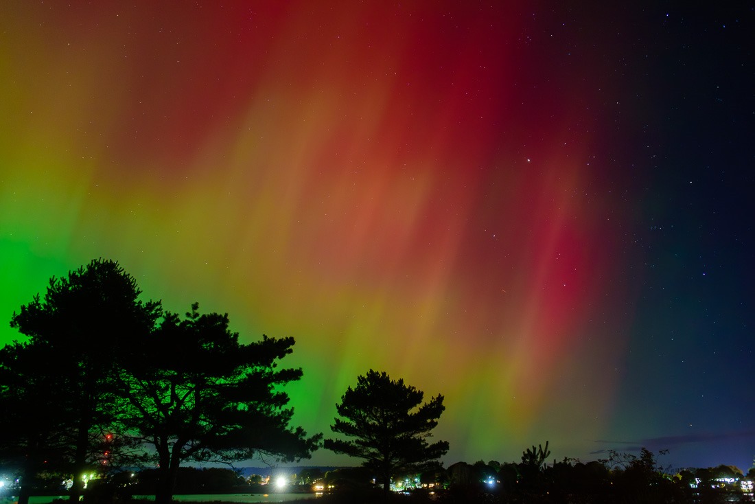 Aurora over the town Aurora over the town