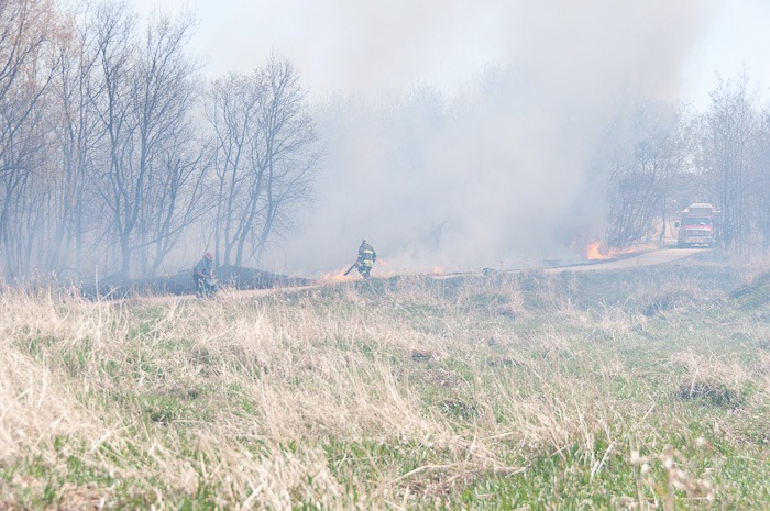 Leaf-blowing the fire