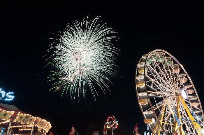 Fireworks and lit rides Fireworks and lit rides