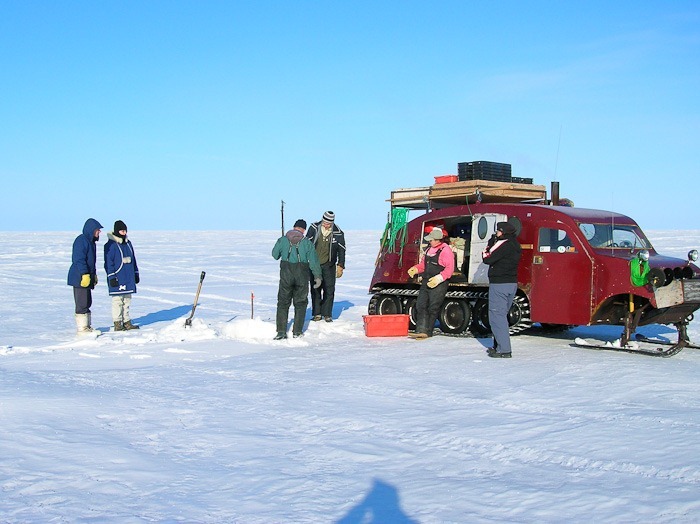 Ice fishing on Lake Manitoba Ice fishing on Lake Manitoba