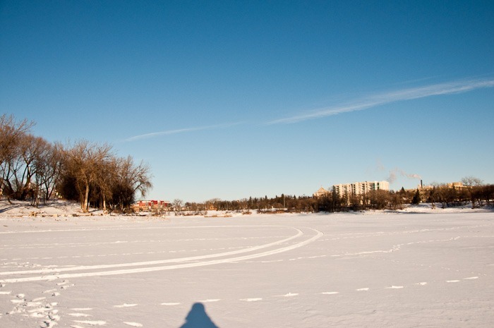 The Red River and “white” snow The Red River and “white” snow