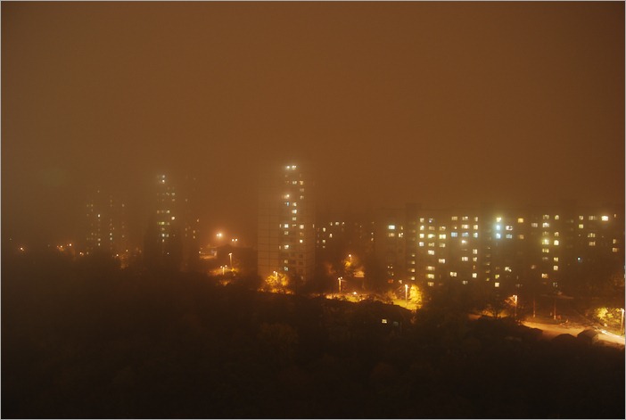 Kiev, Ukraine by a foggy night Kiev, Ukraine by a foggy night