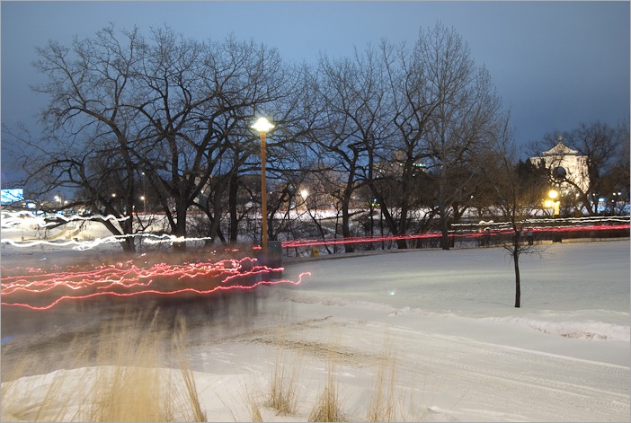Color corrected torches on the banks of the Red River Color corrected torches on the banks of the Red River