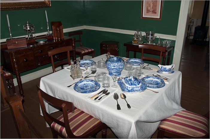 The laid table of the evening’s dinner The laid table of the evening’s dinner